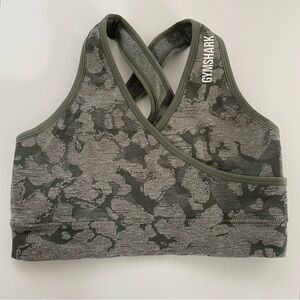 Gymshark Adapt Camo Seamless Sports Bra Green Camoflauge Athletic Gym Yoga Small